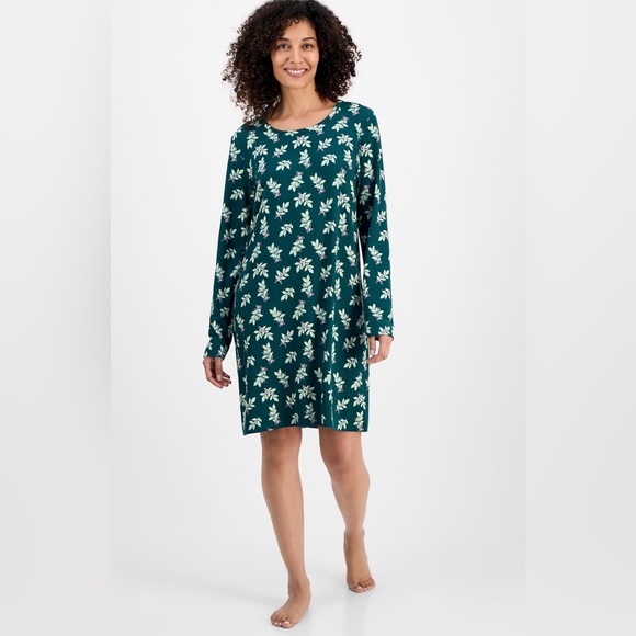 Charter Club Women's Jersey Printed
Long Sleeve Sleepshirt - Picture 1 of 3